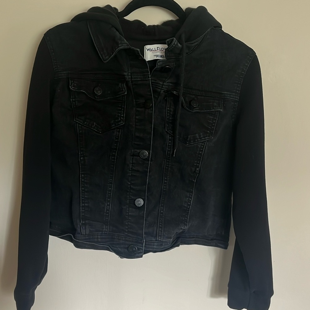 Wallflower Cropped  Denim Jacket Black Size XL